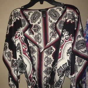 White House Black Market Silk Kimono Tunic